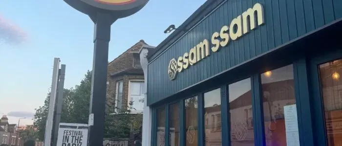 The Ssam Ssam restaurant exterior at twilight
